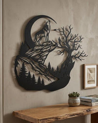 Wolf Metal Sign