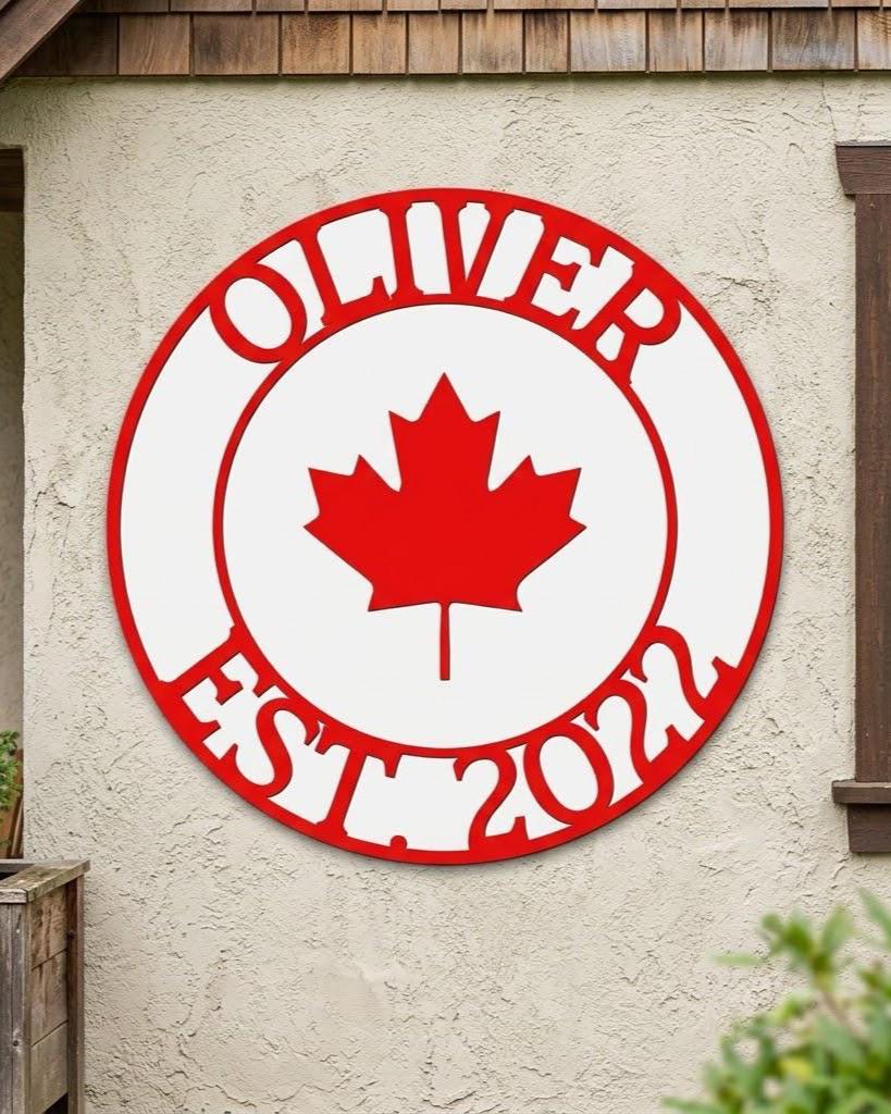 Custom Canada Family Name Sign