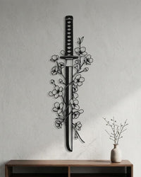 Floral Katana Wall Art