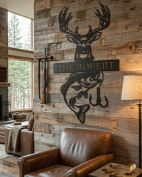 Hunting Fishing Metal Sign