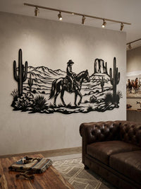 Western Cowboy Metal Wall Decor
