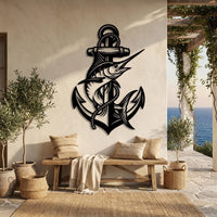 Marlin Anchor Metal Wall Decor