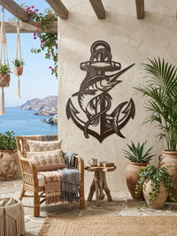 Marlin Anchor Metal Wall Decor