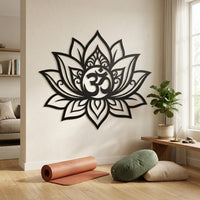 Lotus with Om Metal Wall Art