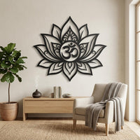 Lotus with Om Metal Wall Art