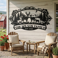 Personalized Deer Family Sign