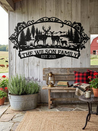 Personalized Deer Family Sign