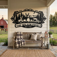 Personalized Deer Family Sign