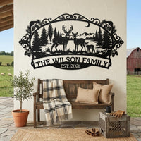 Personalized Deer Family Sign