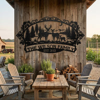 Personalized Deer Family Sign