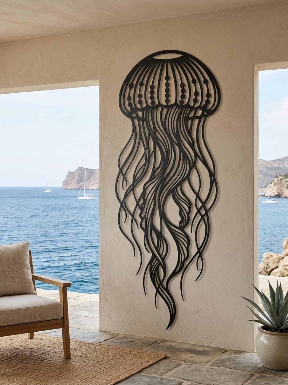 Jellyfish Metal Wall Decor