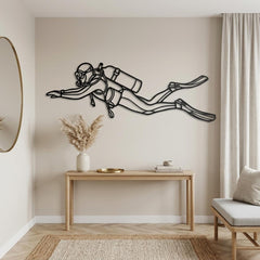 Scuba Diver Metal Wall Decor