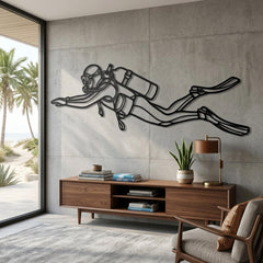 Scuba Diver Metal Wall Decor