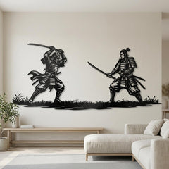 Samurai Duel Metal Wall Decor