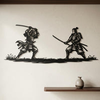 Samurai Duel Metal Wall Decor