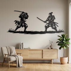 Samurai Duel Metal Wall Decor