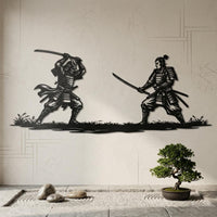 Samurai Duel Metal Wall Decor