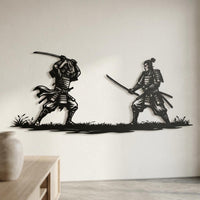 Samurai Duel Metal Wall Decor