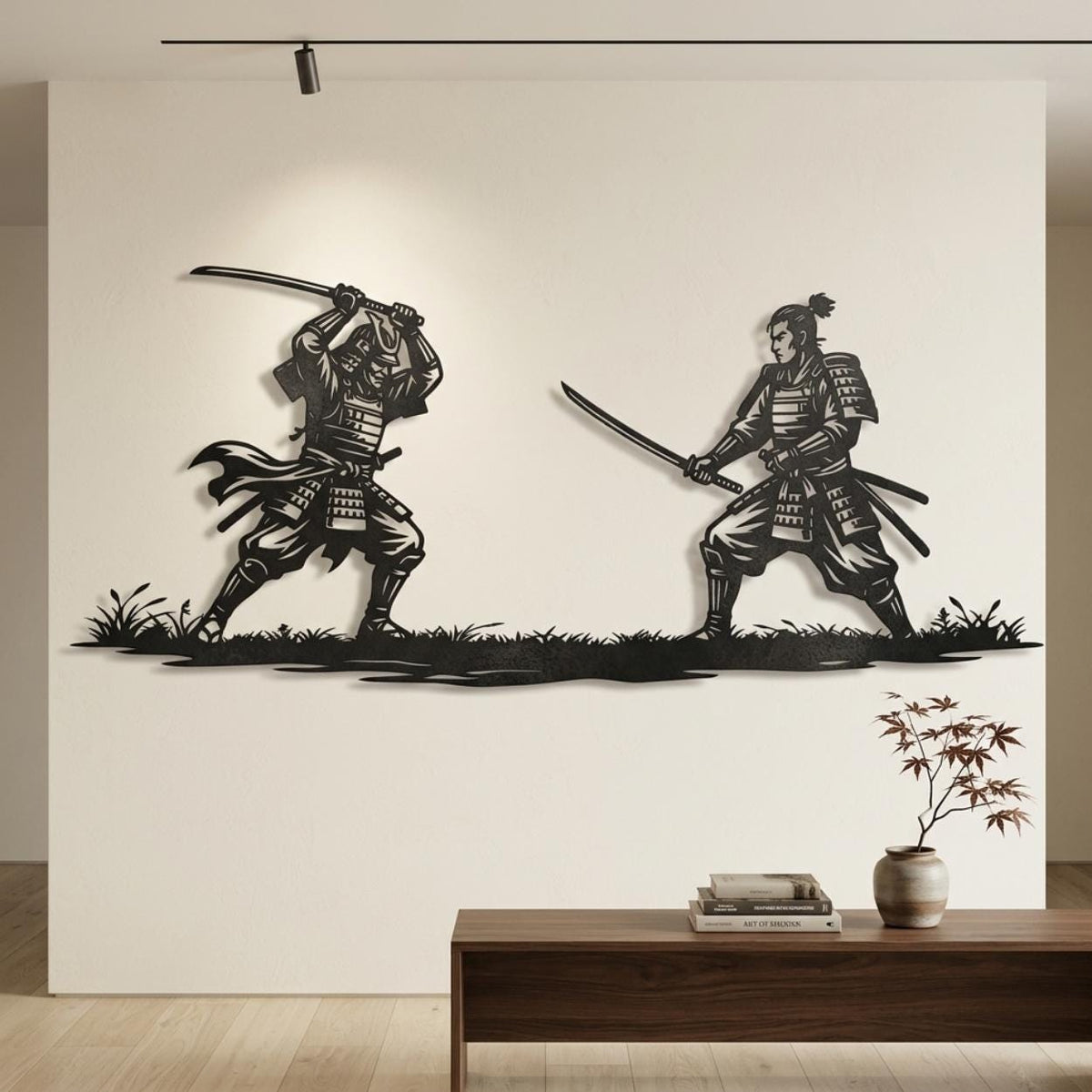 Samurai Duel Metal Wall Decor