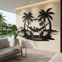 Tropical Hammock Metal Wall Decor