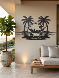 Tropical Hammock Metal Wall Decor