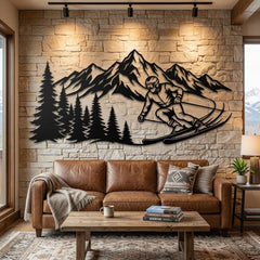 Ski Mountain Metal Wall Decor