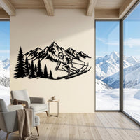 Ski Mountain Metal Wall Decor