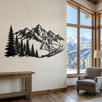 Ski Mountain Metal Wall Decor