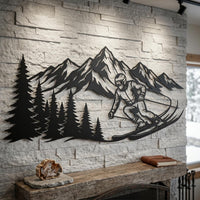Ski Mountain Metal Wall Decor