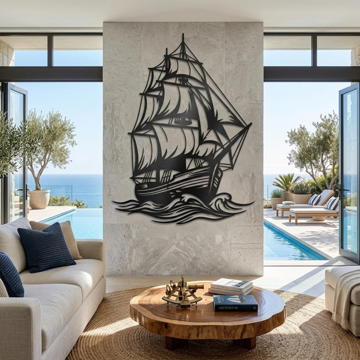 Sailboat Metal Wall Decor