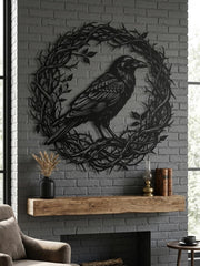 Mystic Raven Metal Wall Decor