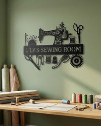 Personalized Sewing Room Metal Sign