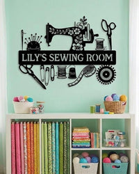 Personalized Sewing Room Metal Sign