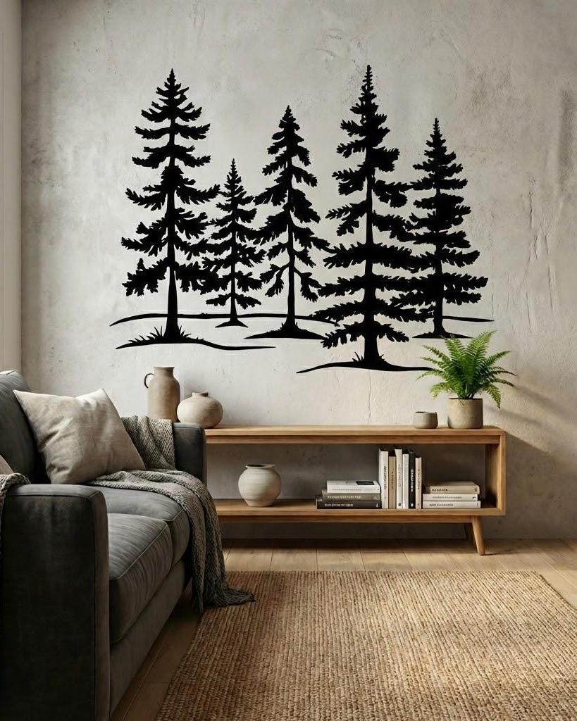 Pine Forest Metal Wall Decor