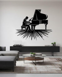 Piano Player Metal Wall Decor