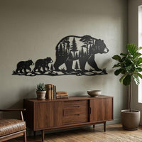 Bear Family Metal Wall Art
