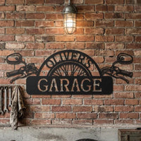 Custom Motorcycle Garage Metal Sign