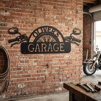 Custom Motorcycle Garage Metal Sign