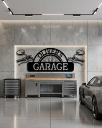 Custom Motorcycle Garage Metal Sign