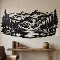 Mountain Waterfall Metal Wall Art