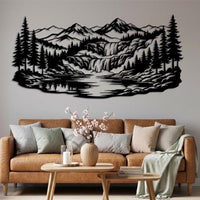 Mountain Waterfall Metal Wall Art