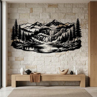 Mountain Waterfall Metal Wall Art