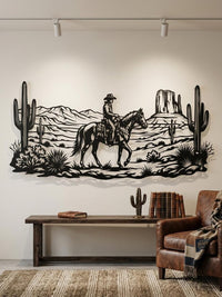 Western Cowboy Metal Wall Decor