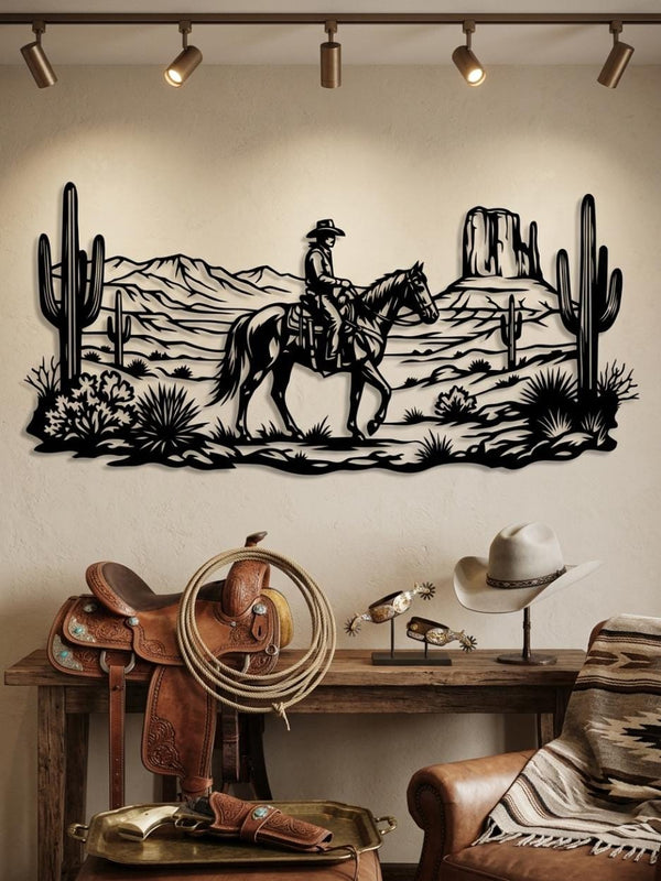 Western Cowboy Metal Wall Decor