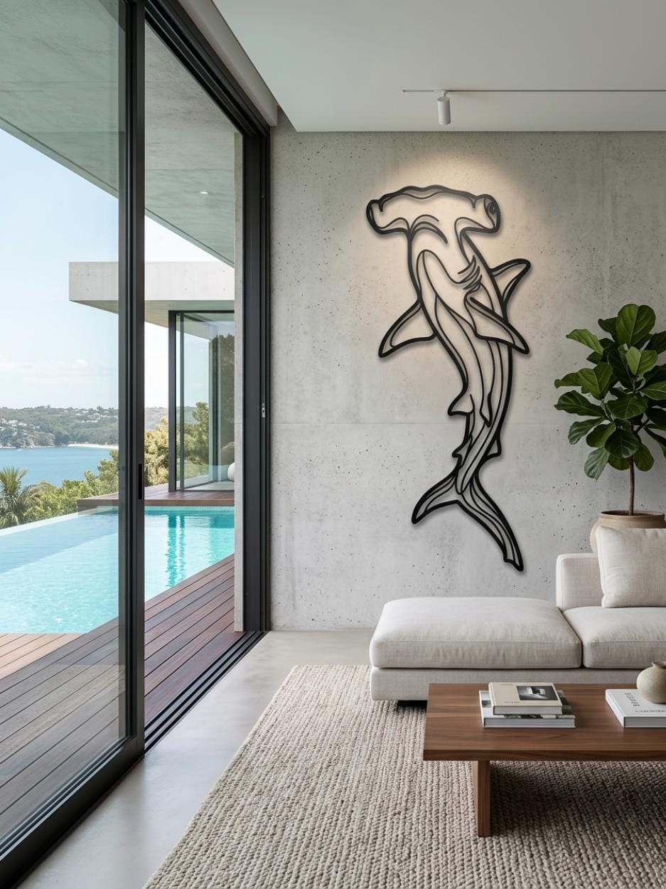 Hammerhead Shark Metal Wall Art