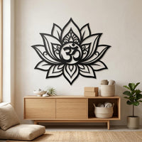 Lotus with Om Metal Wall Art