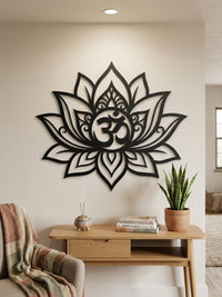 Lotus with Om Metal Wall Art