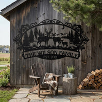 Personalized Deer Family Sign