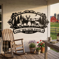Personalized Deer Family Sign