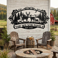 Personalized Deer Family Sign
